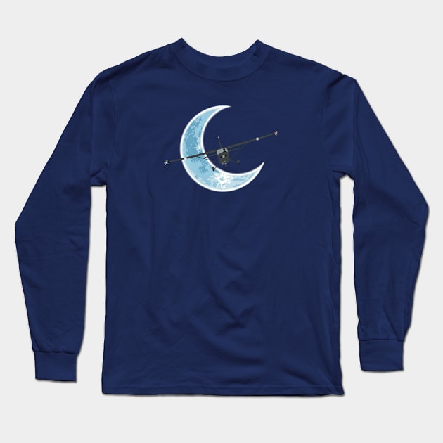 Cessna 172 Moon Long Sleeve T-Shirt by Kassi Skye